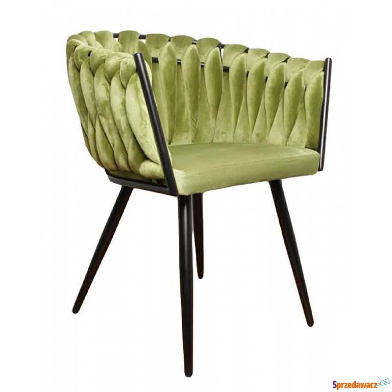Welwetowe krzesło zielone - Thano - Krzesła do salonu i jadalni - Gdańsk