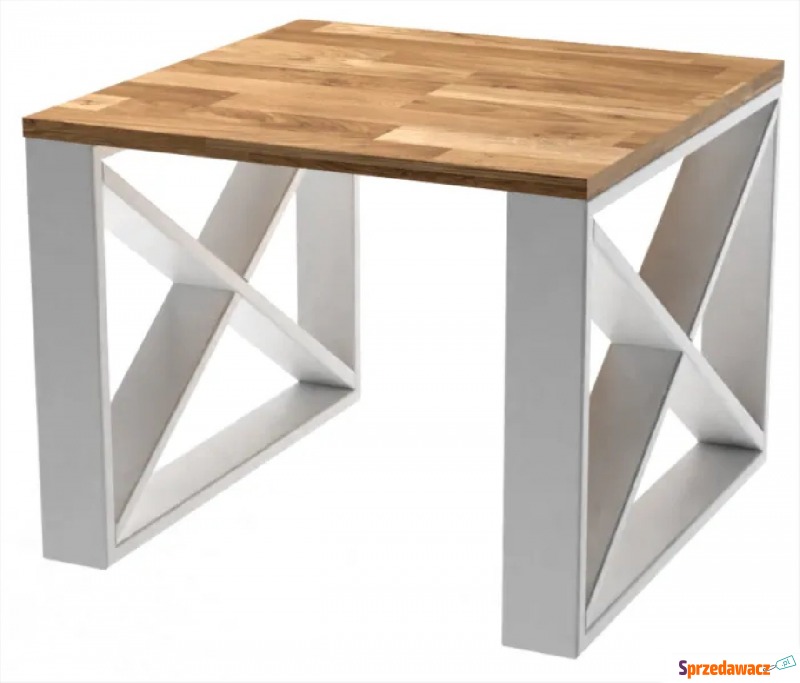 Biały drewniany stolik kawowy - Monello 3X - Stoły, stoliki, ławy - Płock