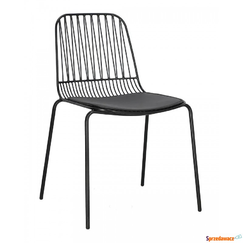 Czarne krzesło z poduszką - Novis 3X - Krzesła kuchenne - Radom