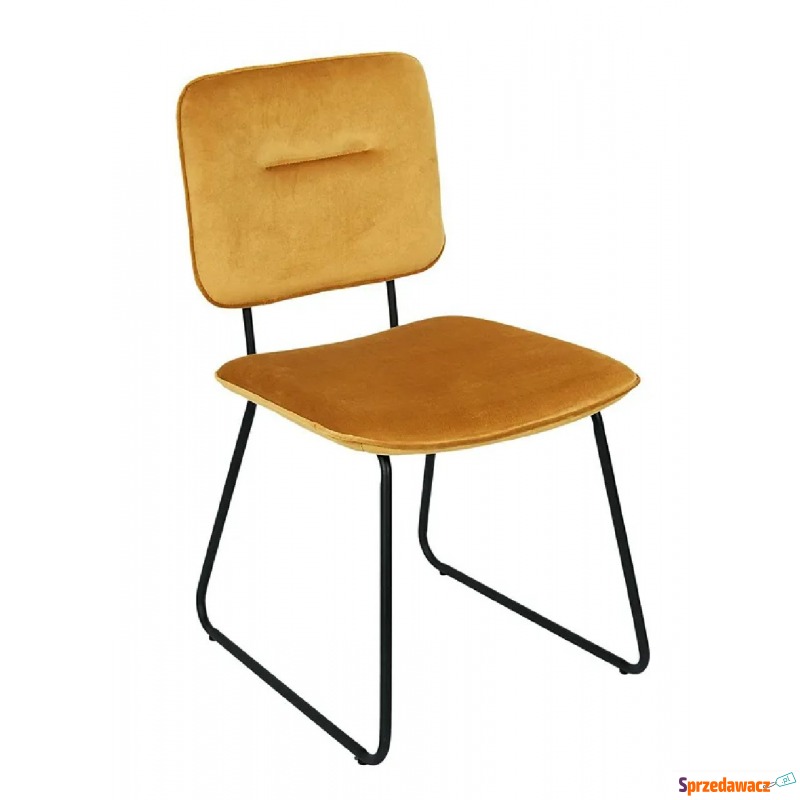 Żółte krzesło welwetowe - Monroi - Krzesła do salonu i jadalni - Łomża
