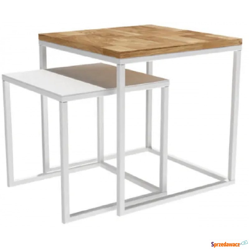Podwójny biały stolik kawowy - Nespirja - Stoły, stoliki, ławy - Słupsk