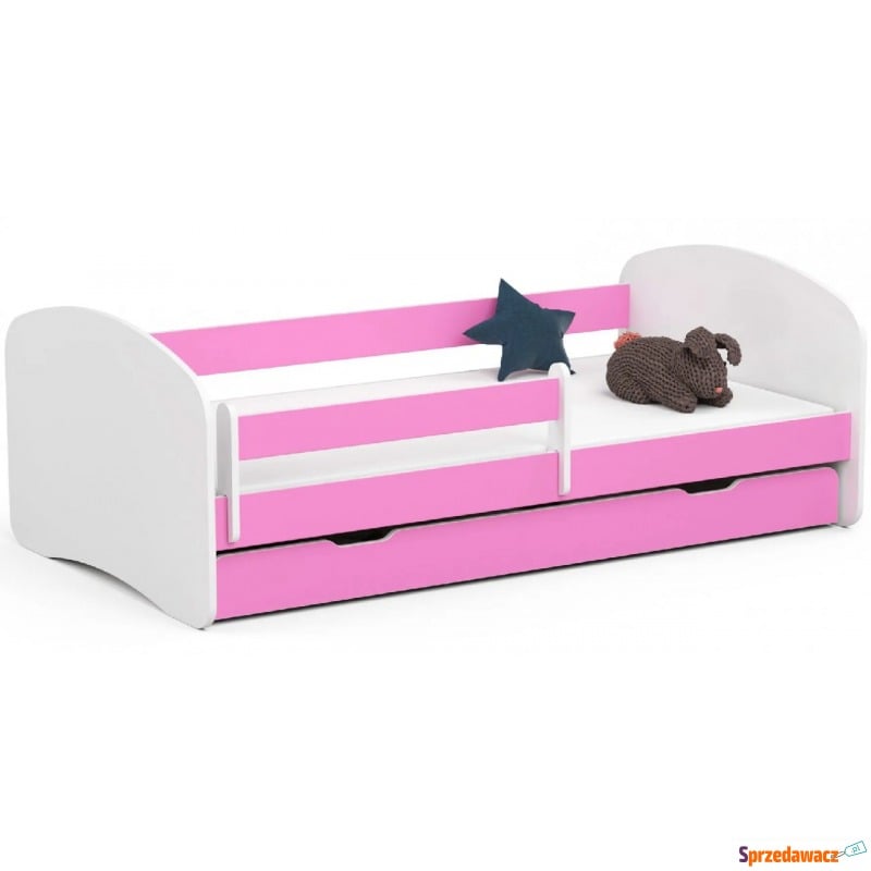 Łóżko dla dziewczynki białe + różowy - Ellsa... - Meble dla dzieci - Radom