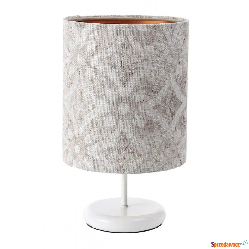 Biała lampka stołowa z ozdobnym abażurem - S3... - Lampy stołowe - Kutno