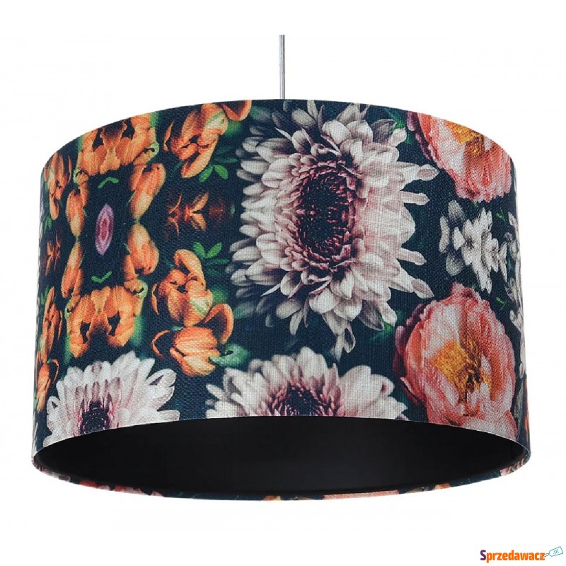Czarna lampa wisząca z motywem kwiatów - S380-Olfa - Lampy stołowe - Toruń