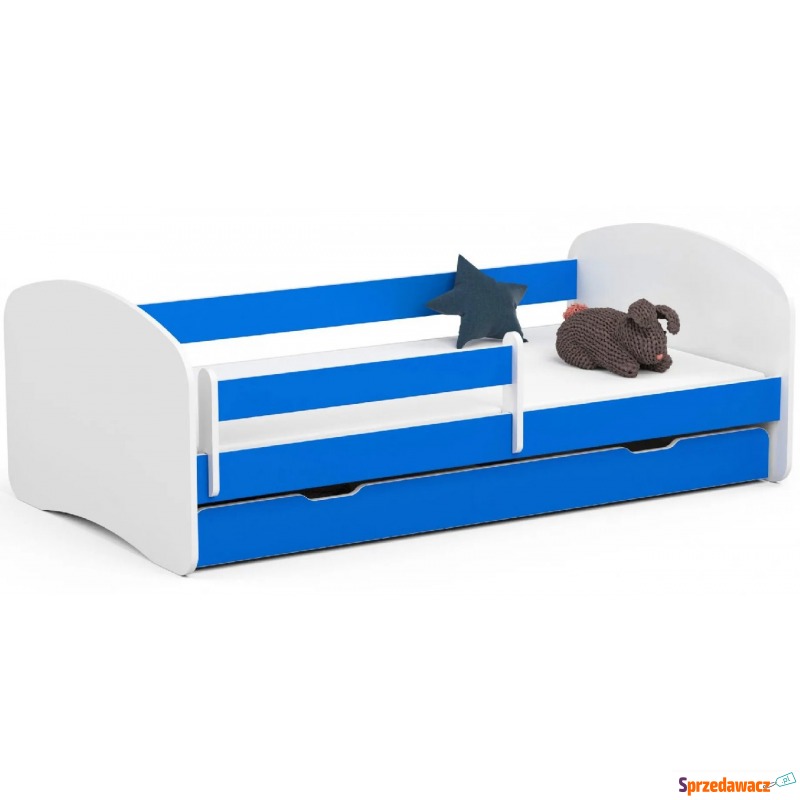 Łóżko dziecięce z szufladą białe + niebieski... - Łóżka - Rybnik