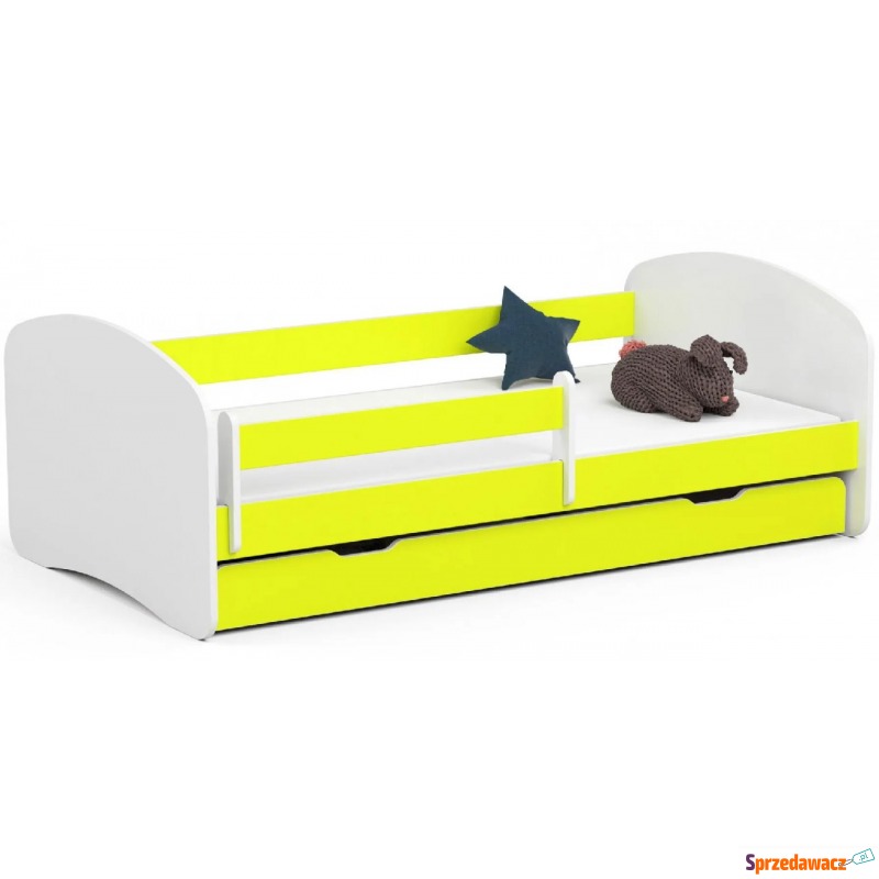 Łóżko dla przedszkolaka białe + limonka - Ell... - Łóżka - Elbląg