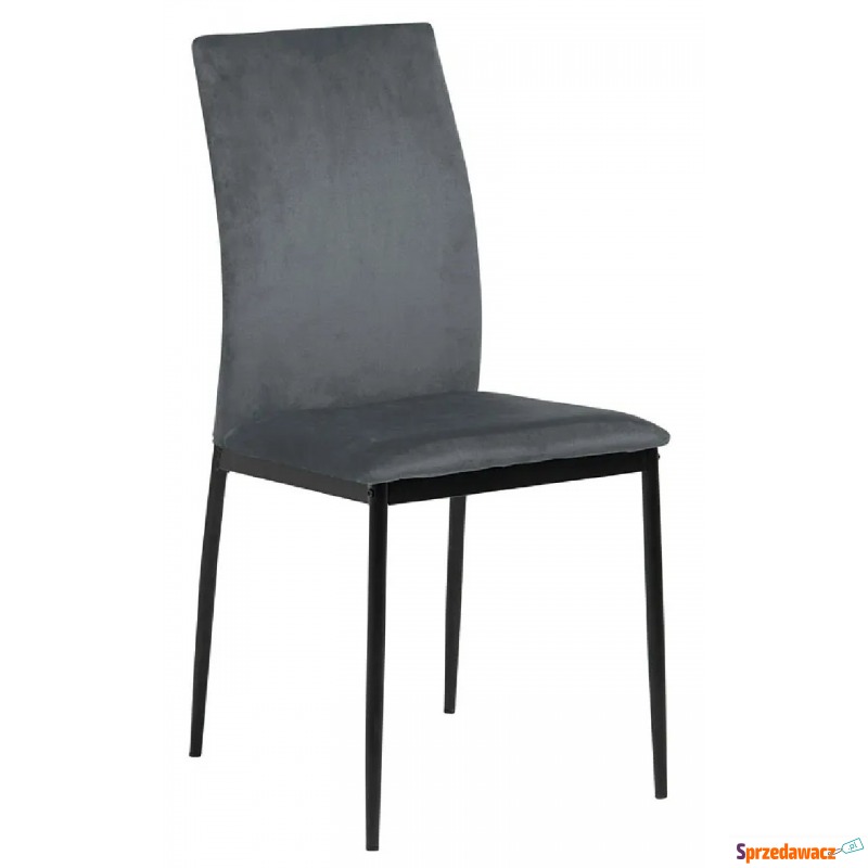 Welwetowe krzesło szare - Mervi 2X - Krzesła kuchenne - Pruszcz Gdański