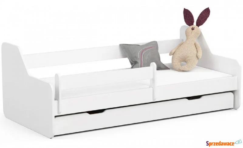 Białe łóżko dziecięce z barierką i szufladą -... - Meble dla dzieci - Inowrocław