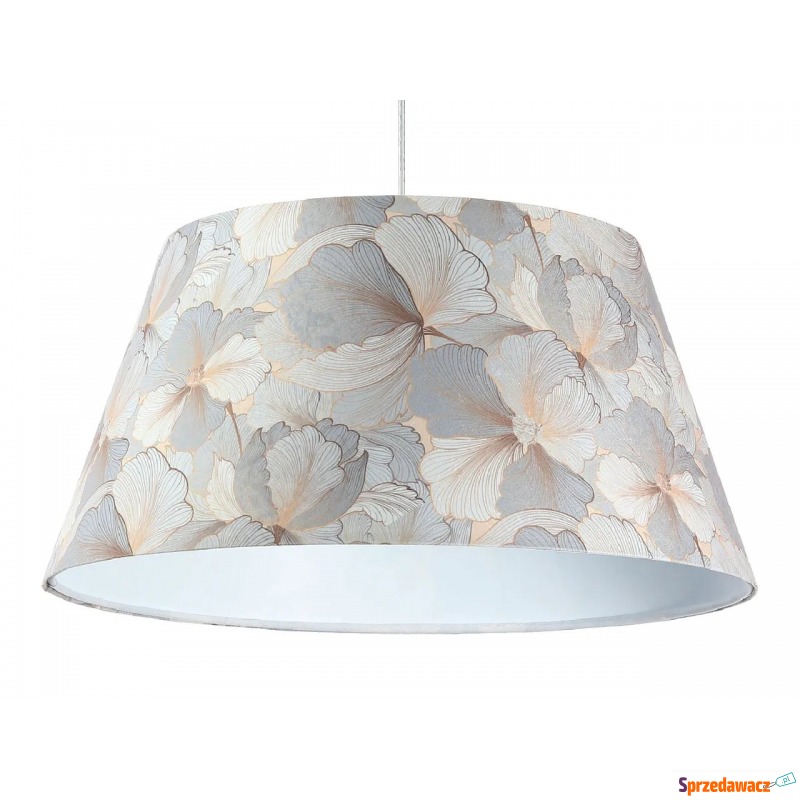 Srebrna lampa wisząca welurowa w kwiaty - S411-Najra - Lampy stołowe - Grudziądz