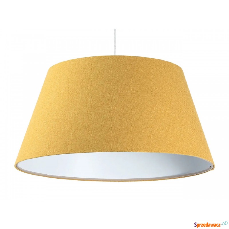 Żółto-biała lampa wisząca dzwon - S410-Egida - Lampy stołowe - Kraków