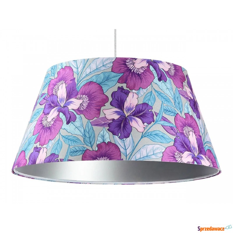 Fioletowa welurowa lampa wisząca w kwiaty - S... - Lampy stołowe - Sochaczew