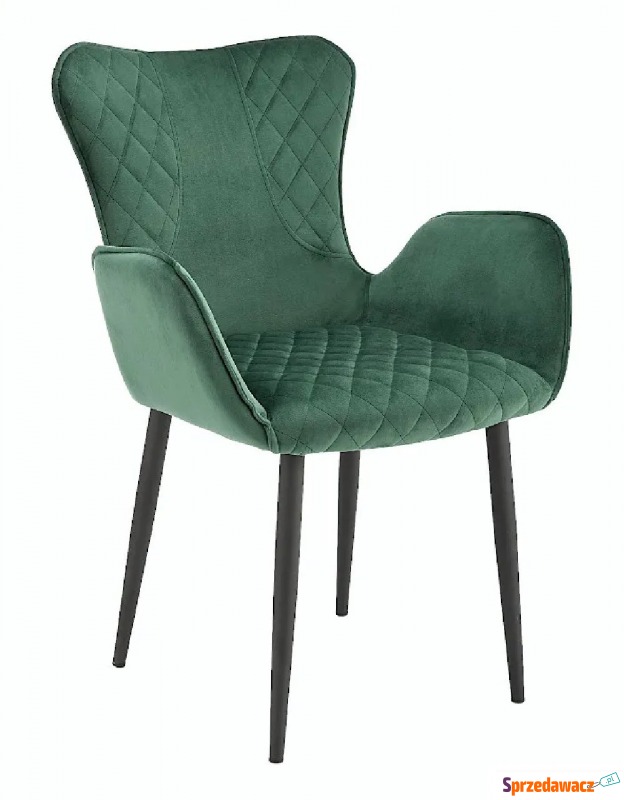 Zielone welurowe krzesło - Bremo - Krzesła do salonu i jadalni - Katowice