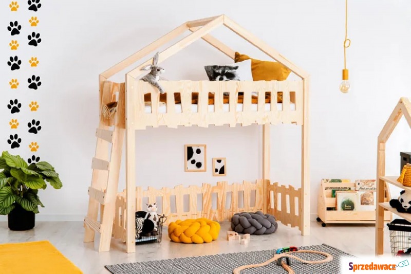 Drewniane łóżko piętrowe domek - Rosti 3X - Meble dla dzieci - Bydgoszcz