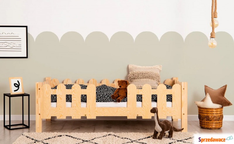 Drewniane łóżko dziecięce z barierką - Laffi 3X - Meble dla dzieci - Gliwice