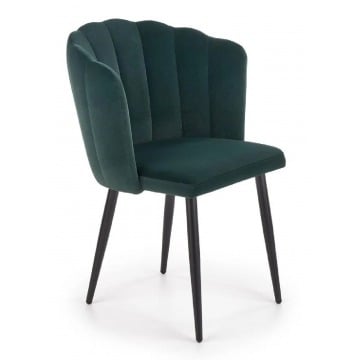 Zielone krzesło tapicerowane muszelka - Holix