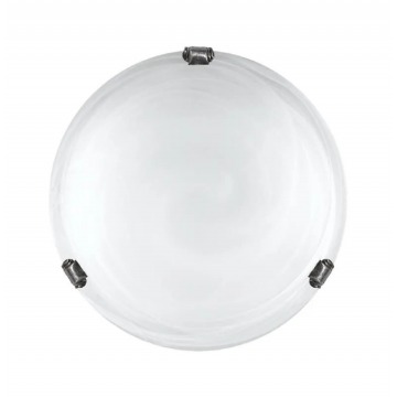 Okrągły plafon szklany E137-Duno - biały+srebrny