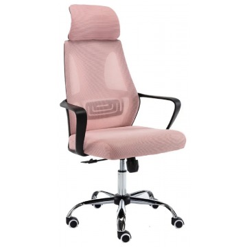 Różowy ergonomiczny fotel biurowy - Fisan