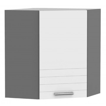 Biała wisząca szafka narożna z 3 półkami - Sergio 30X