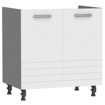 Biała szafka kuchenna dolna z podwójnym frontem - Sergio 12X 80 cm