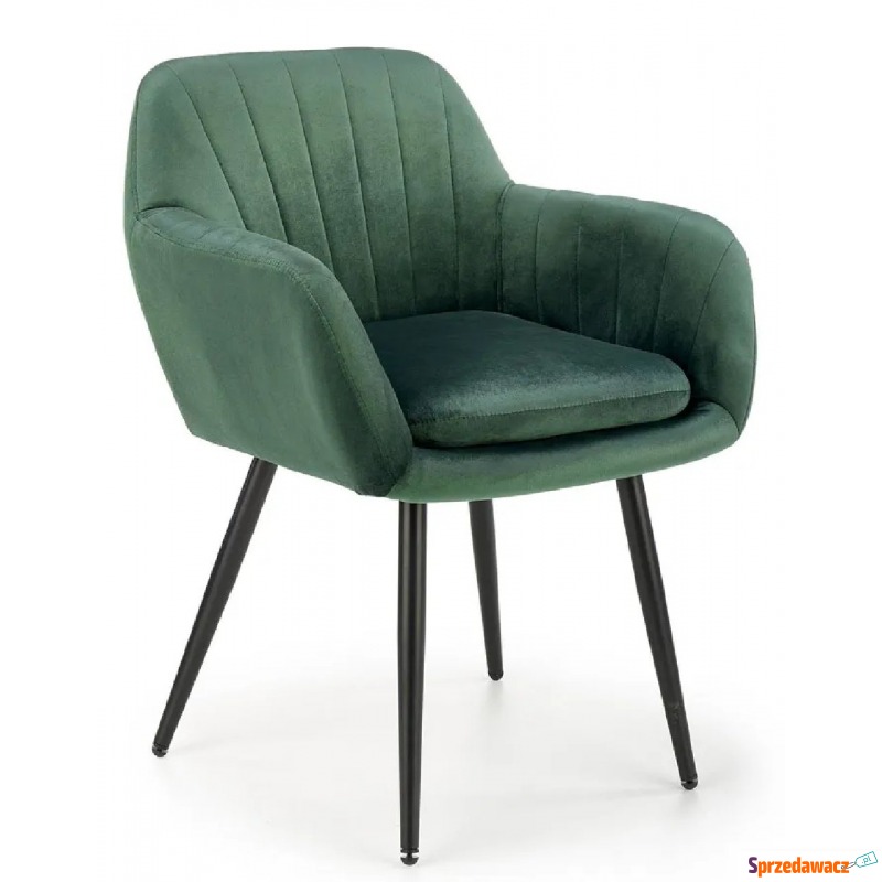 Zielone tapiceroane krzesło pikowane - Mides - Krzesła do salonu i jadalni - Dąbrowa Górnicza
