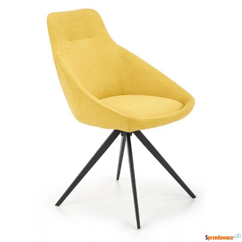 Żółte tapicerowane krzesło do jadalni - Bondi - Krzesła do salonu i jadalni - Chorzów