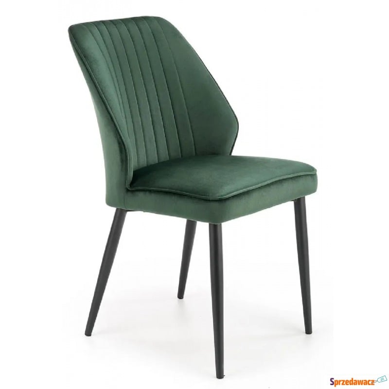 Zielone pikowane krzesło welurowe - Arsin - Krzesła do salonu i jadalni - Bielsko-Biała