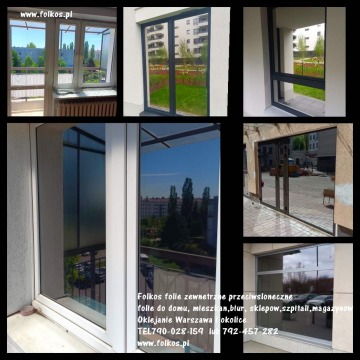 Folia przeciwsłoneczna zewnetrzna na okna -do domu, mieszkań, biur...oklejanie szyb Warszawa