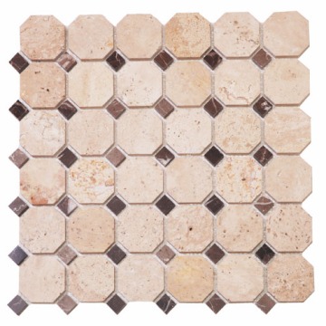 Mozaika Marmurowa Trawertyn Beige/Alicante 30,5x30,5x1 poler