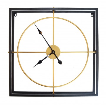 Zegar metalowy w kolorze złoto-czarnym 63CM