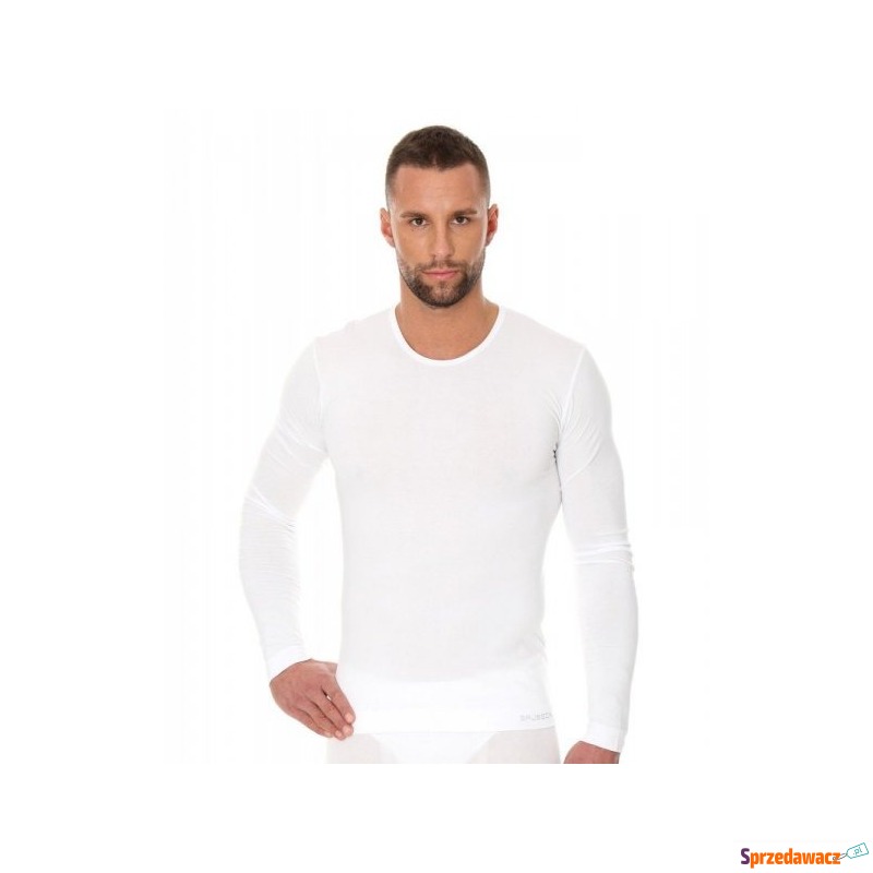 Koszulka męska Brubeck LS01120A biała - Bluzki, koszulki - Rzeszów