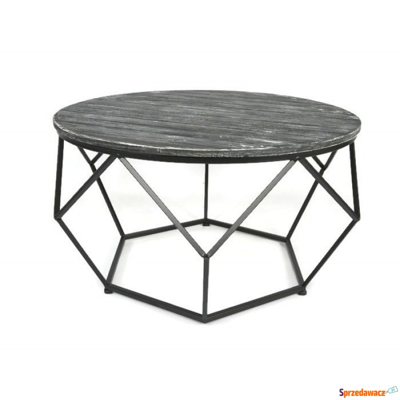 Stolik okrągły geometryczny na metalowej podstawie - Stoły, stoliki, ławy - Tarnów