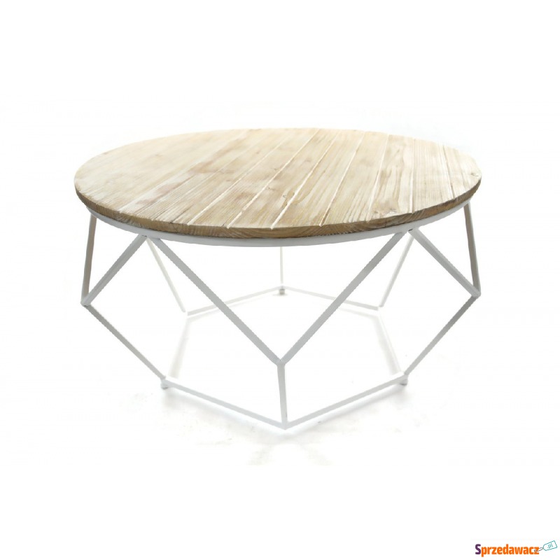 Stolik okrągły geometryczny na metalowej podstawie - Stoły, stoliki, ławy - Świnoujście
