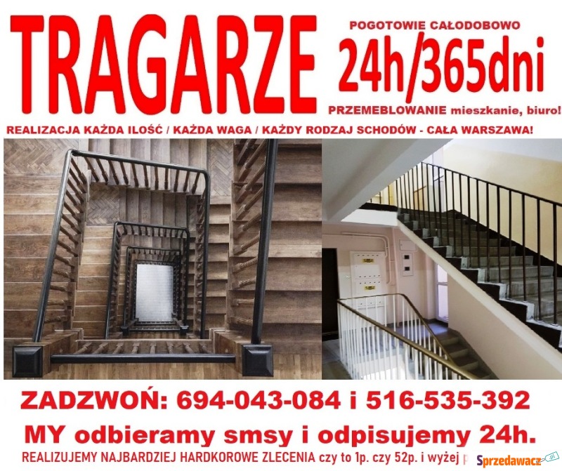 TRAGARZE wnoszenie znoszenie wynoszenie każda... - Utylizacja, wywóz śmieci - Warszawa