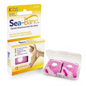 Sea-band opaska akupresurowa przeciw mdłościom dla dzieci (kolor różowy) x 2 sztuki