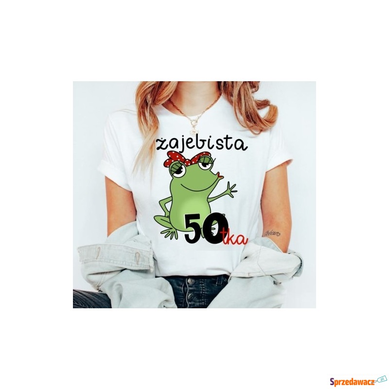 aa damska koszulka na 50 urodziny żajebista 50 - Bluzki, koszule - Konin