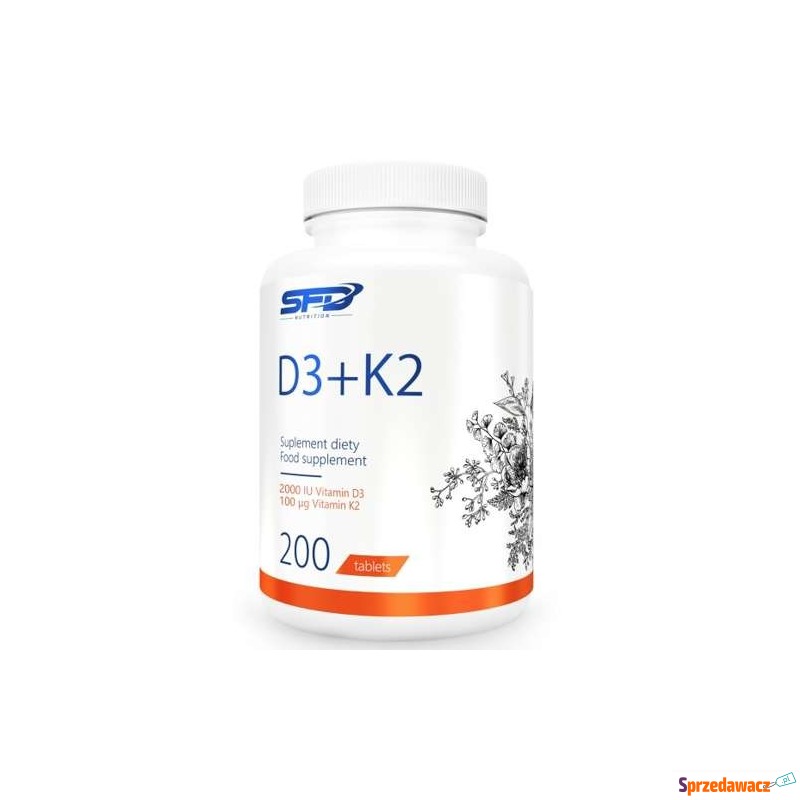 D3 + k2 x 200 tabletek - Witaminy i suplementy - Rogoźnik