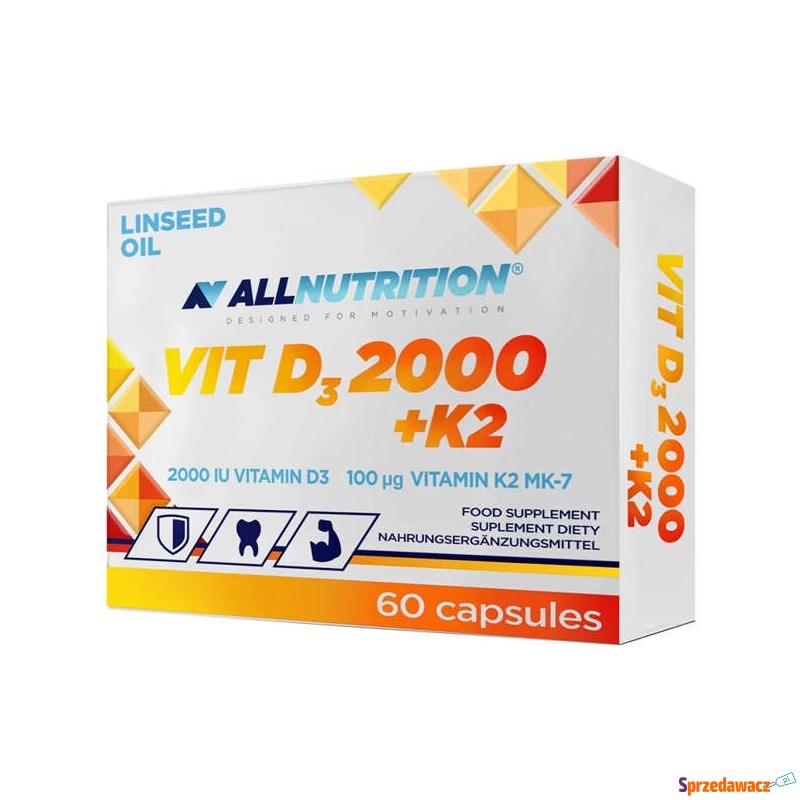 Allnutrition vit d3 2000+k2 x 60 kapsułek - Witaminy i suplementy - Zaścianki
