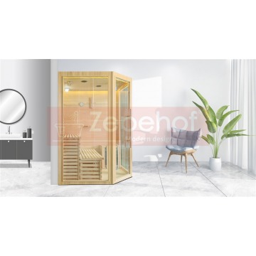 Sauna fińska sucha z piecem 1600x1600mm, MOC 6,0 kW, LED, bluetooth, radio model SN-011