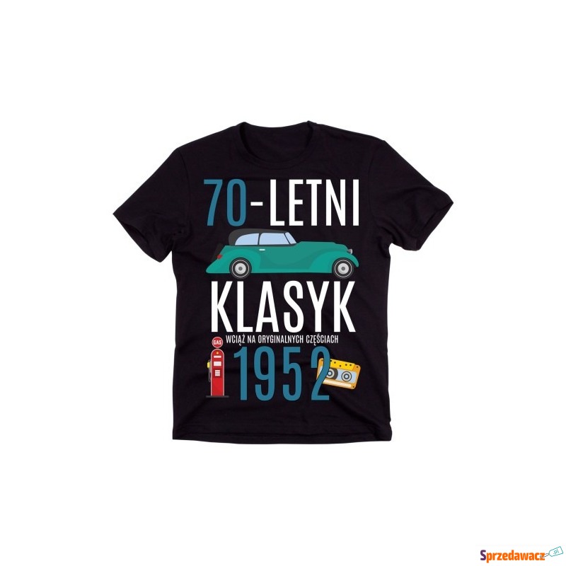 męska koszulka na 70 urodziny SIEDEMDZIESIĘCI... - Bluzki, koszulki - Łomża