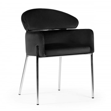 Krzesło Reda - Czarne, Srebrne Nogi 58x58x78cm
