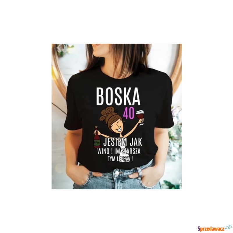 damska koszulka na 40 urodziny boska 40 - Bluzki, koszule - Kędzierzyn-Koźle