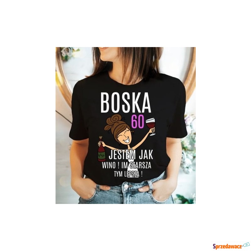 damska koszulka na 60 urodziny boska 60 - Bluzki, koszule - Olsztyn