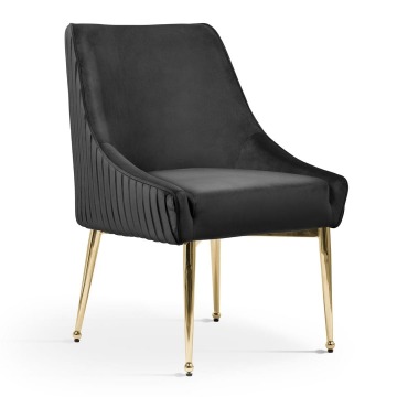 Krzesło Neon - Czarny, Złote Nogi 59x66x86cm