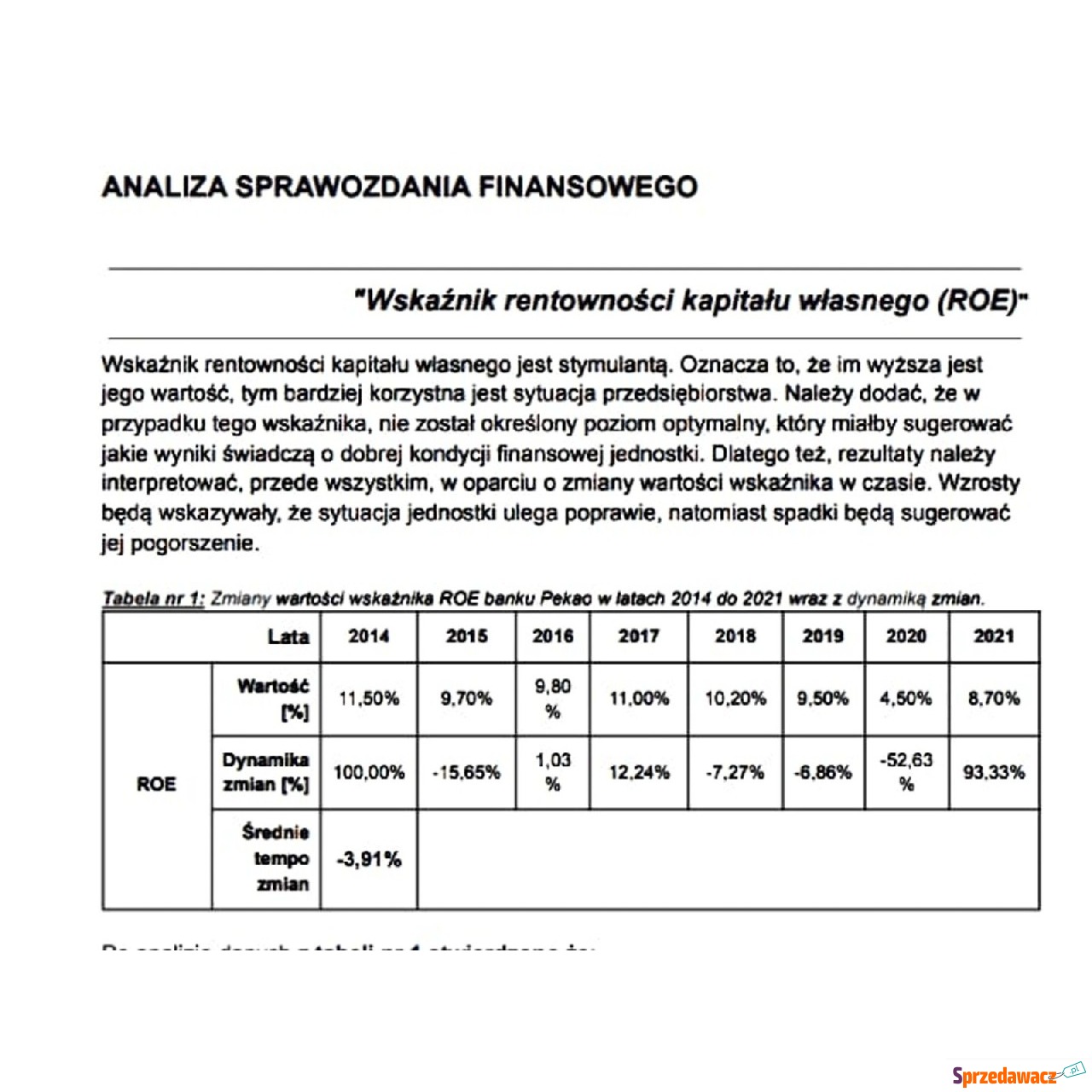 Analiza sprawozdania finansowego
