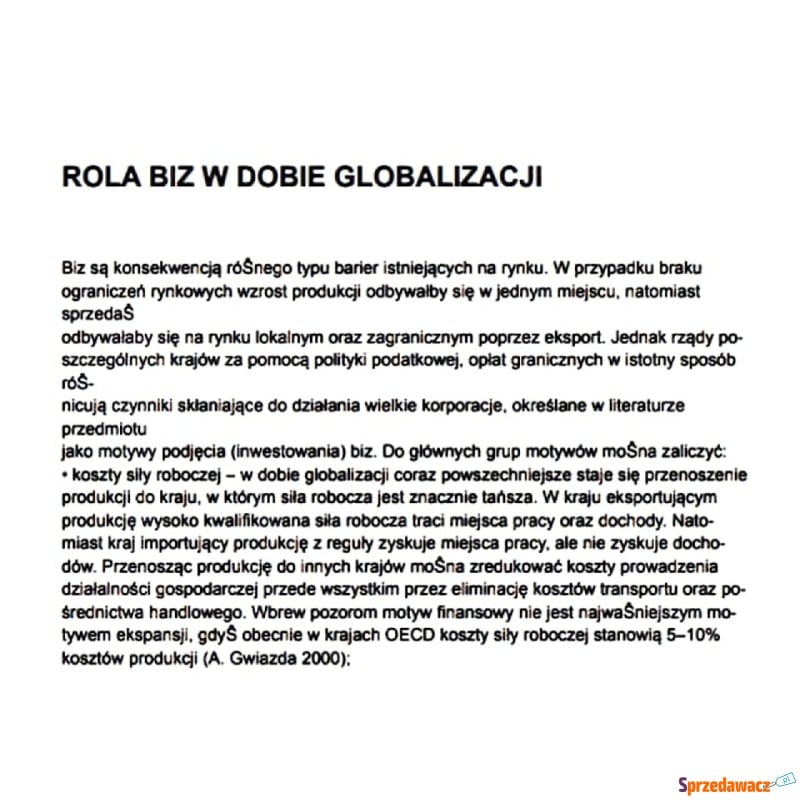 Rola BIZ w dobie globalizacji - Pozostałe materiały edu. - Gdańsk