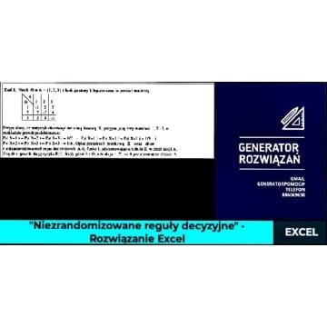 "Niezrandomizowane reguły decyzyjne" - Zestaw 1 Rozwiązania Excel. poziom - Studia