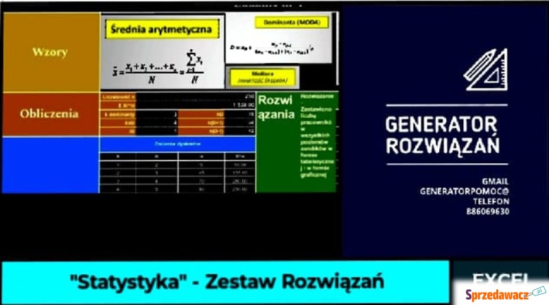 "Statystyka" - Zestaw Rozwiązań Excel.... - Pozostałe materiały edu. - Gdańsk