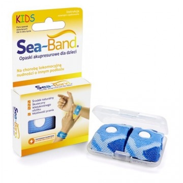 Sea-band opaska akupresurowa przeciw mdłościom dla dzieci (kolor niebieski) x 2 sztuki