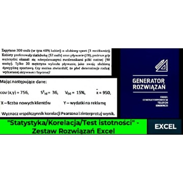 "Statystyka Korelacja Test istotności" - Zestaw 3 Rozwiązań Excel. poziom - Studia.