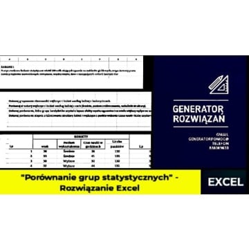 "Porównanie grup statystycznych" -  Rozwiązanie zadania Excel. poziom - Studia